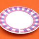 6 small porcelain plates/saucers with checkered pattern
