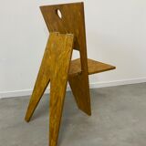 4 design chairs from the 70s in vintage foldable agglomerated wood
