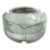 Vintage Scandinavian Textured Glass Ashtray | Organic Design | 1970s
