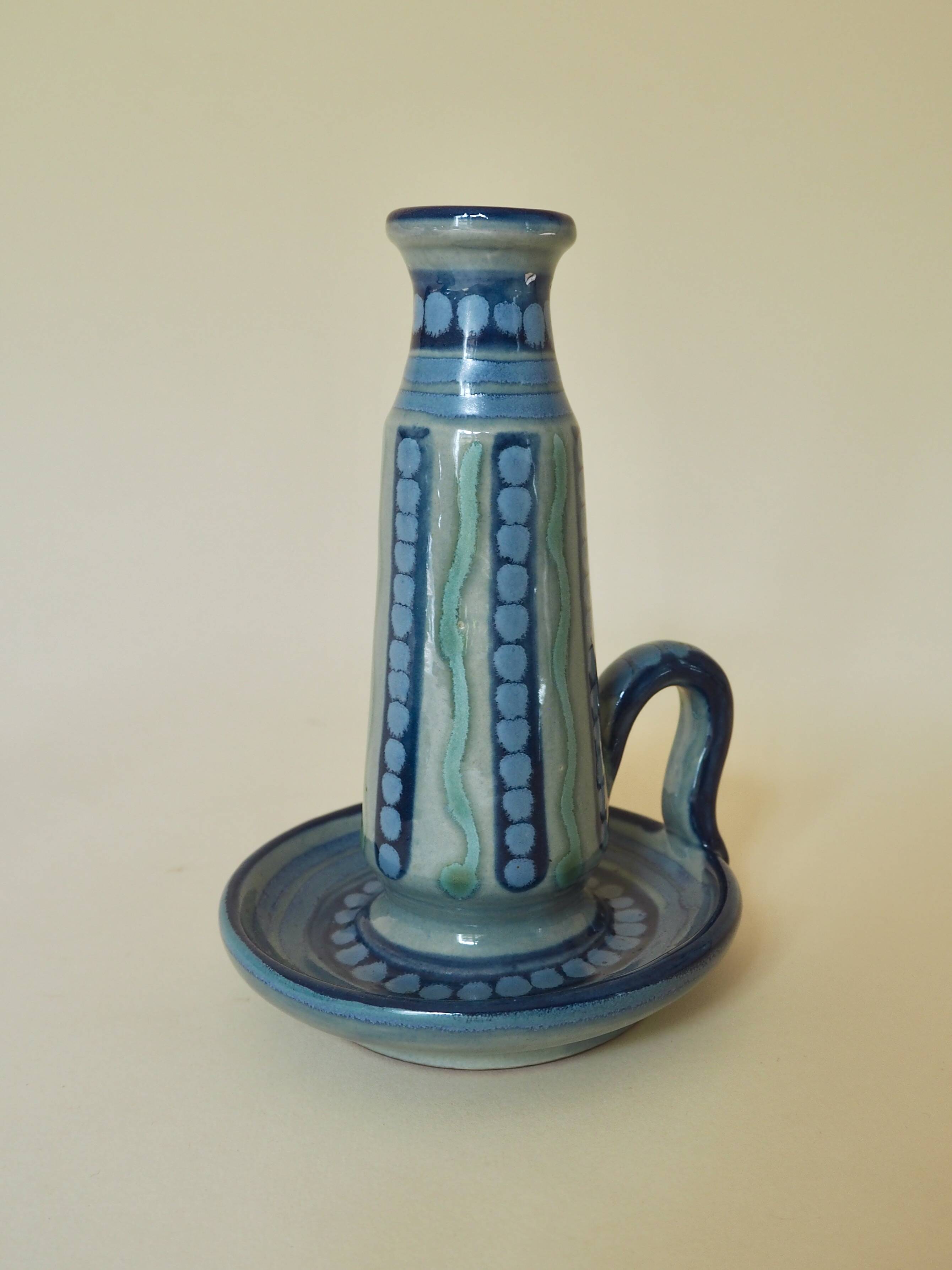 Pair of glazed ceramic candle holders Vilà Clara