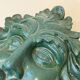 Mask wall sculpture head of Poseidon Neptune ceramic bronze green fountain mouth