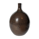 wide ceramic vase with fine brown collar - H: 23cm