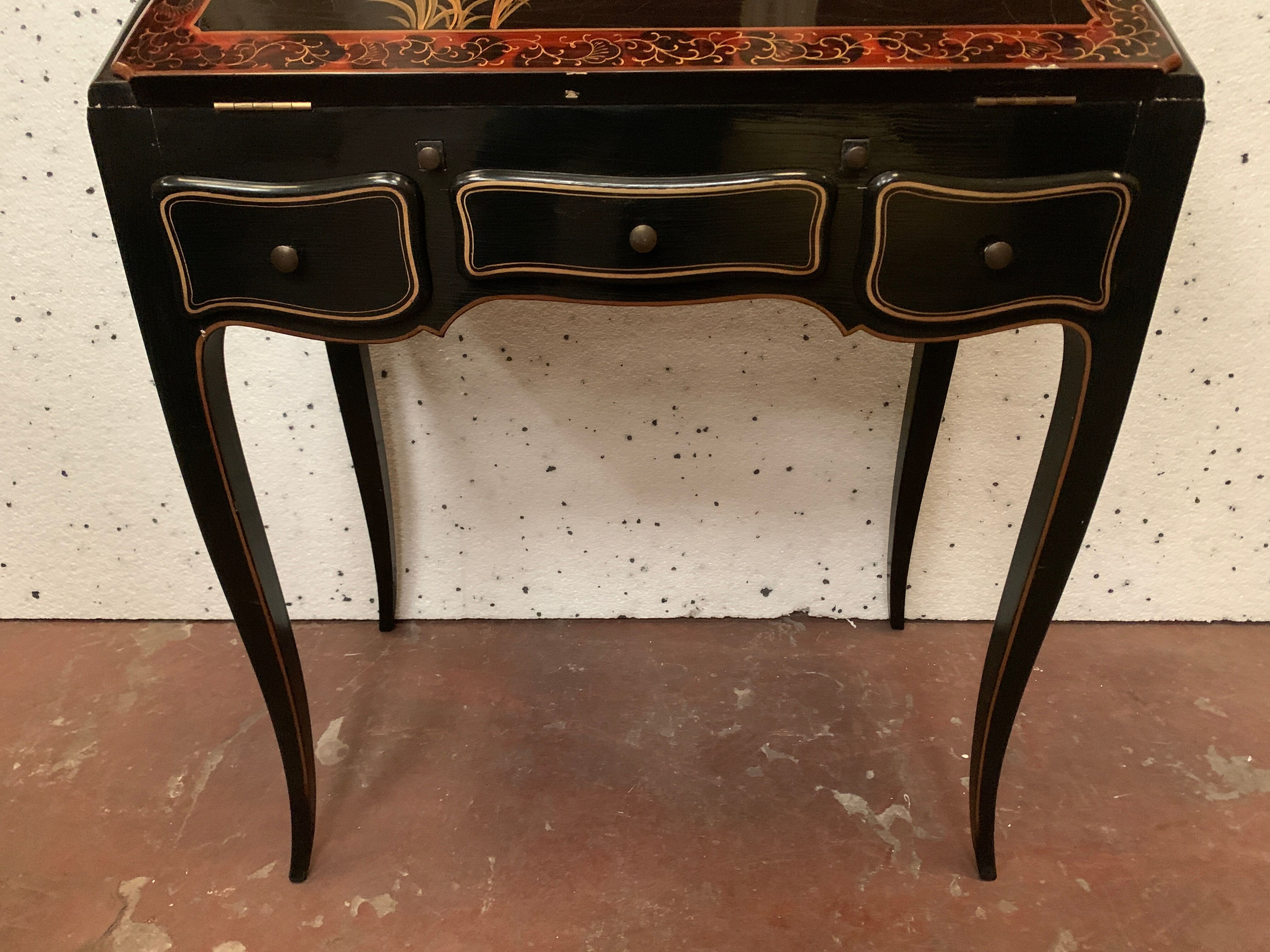 Louis XV style slope desk in lacquer of china XX century