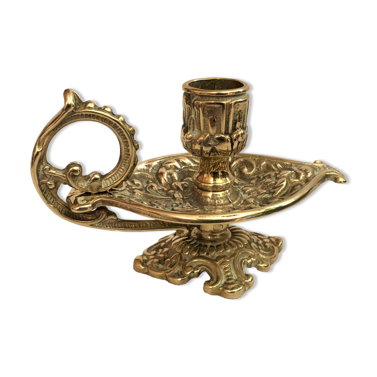 Golden brass candle holder Napoleon III style