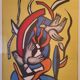 A gouache by Fernand Léger, the birds on a yellow background.