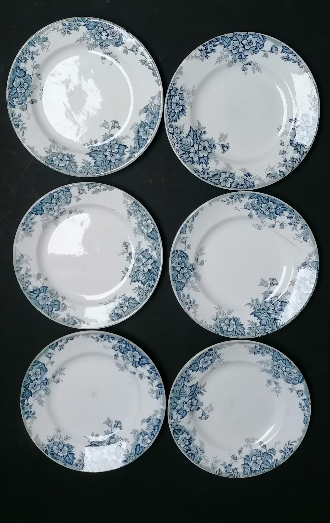 6 plates iron earth Moulin des Loups and Hanage Marie-Louise