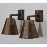 Pair of brass sconces, 20th century work