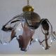 Large art glass pendant light, Pertti Santalahti for Humppila, Norway 1960s