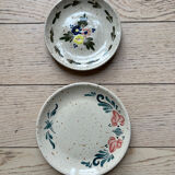 Duo hand-painted beige plates