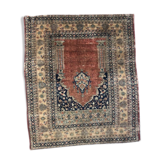 Tapis ancien persan Tabriz en soie très fin 135x160 cm