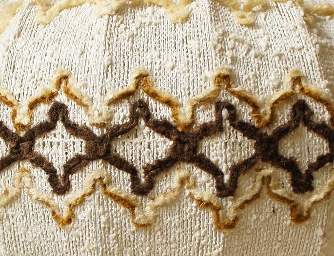 Cocoon lampshade in curly wool 1970