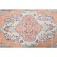 1970s Turkish Oushak Handmade Wool Cotton Orange Area Rug 121x220