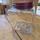 Ancient moulded glass jar with bakelite lid 20th century