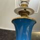 Lampe Napoléon III fin XIXème en opaline bleu
