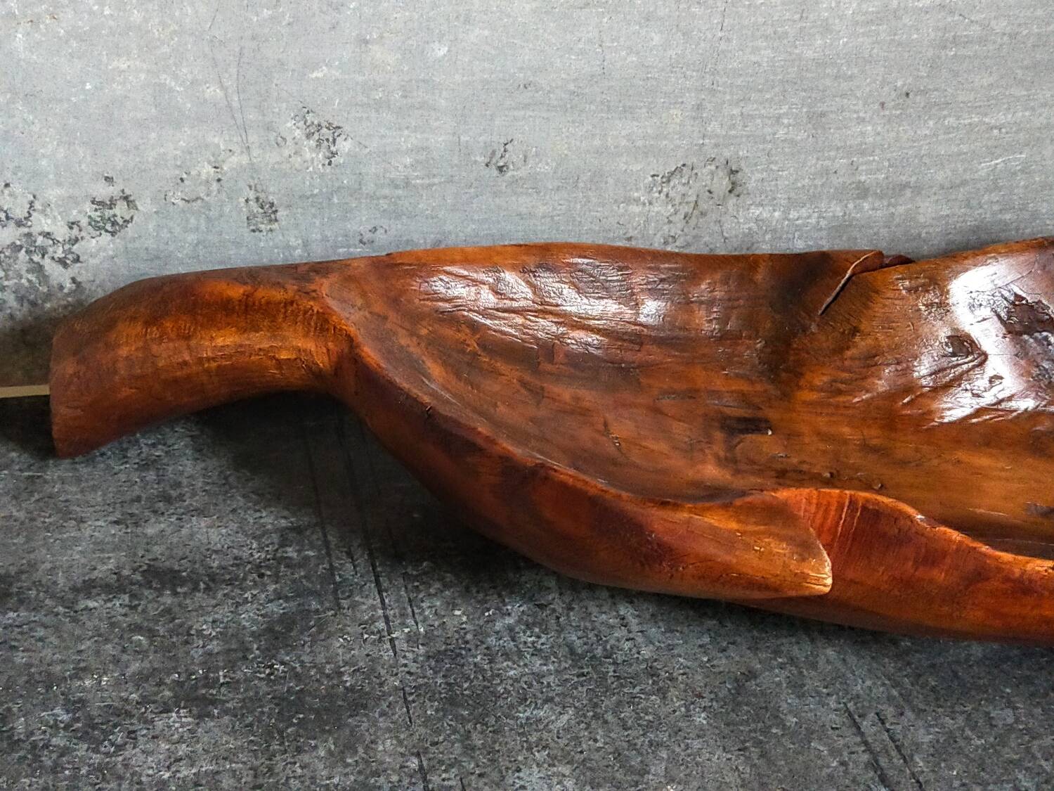 Antique XXL carved solid wood leaf cutter