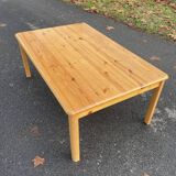Rectangular pine wood coffee table 1980