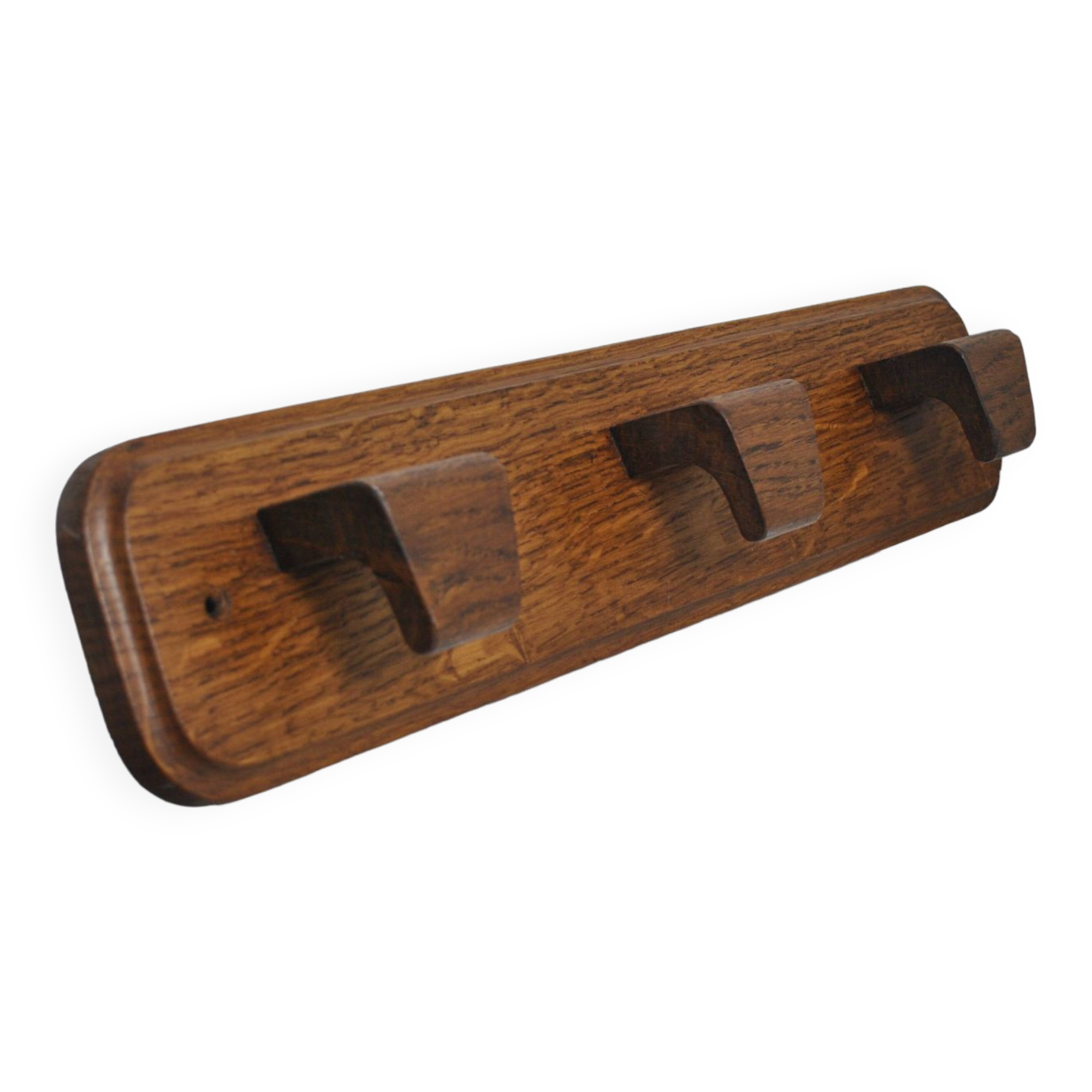 Wall mounted oak coat rack 1950