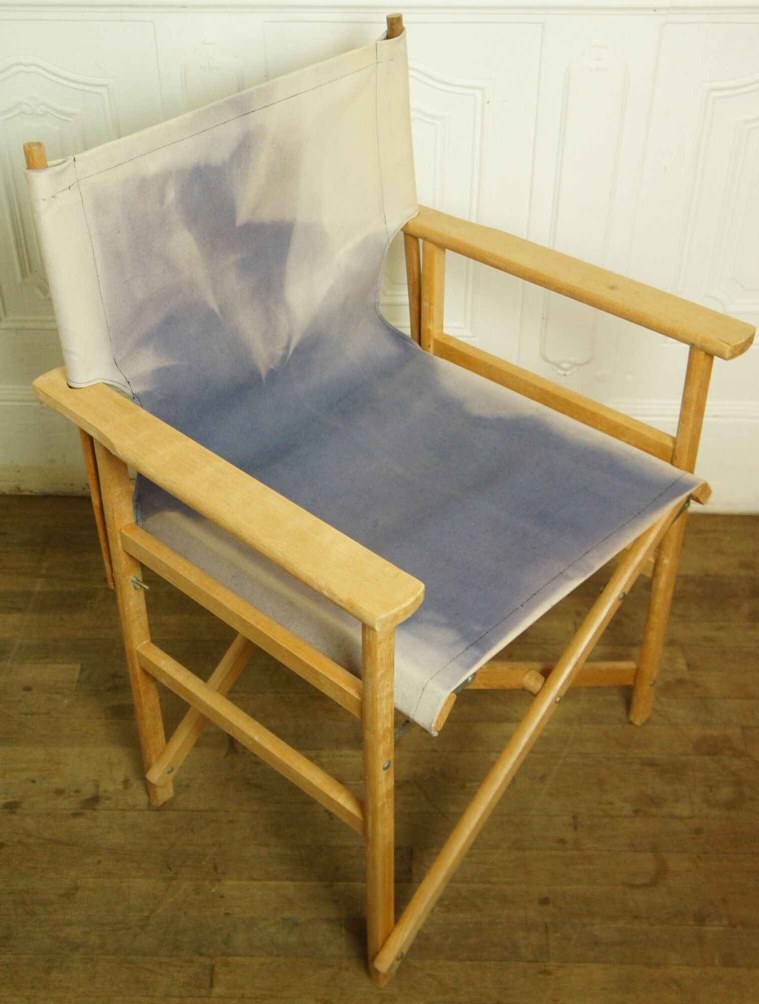 Denim folding chair, vintage director-style