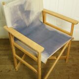 Denim folding chair, vintage director-style