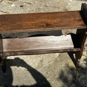 Small magazine rack / accent furniture in dark oak, late 19th century.