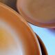 Lot de 9 assiettes marron opaline vintage