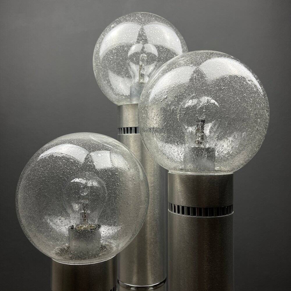 Brushed aluminium floor lamp, Italy, 1970s