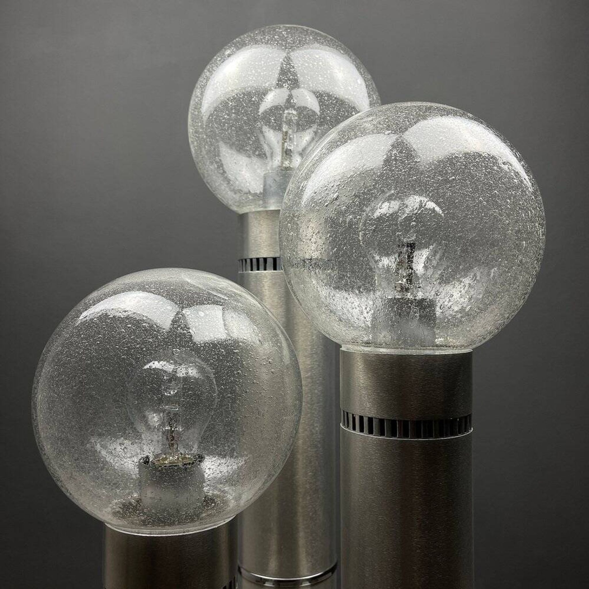 Brushed aluminium floor lamp, Italy, 1970s