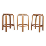 3 vintage Alvar AALTO style stools