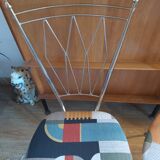 Pair of chairs in gold metal 50s