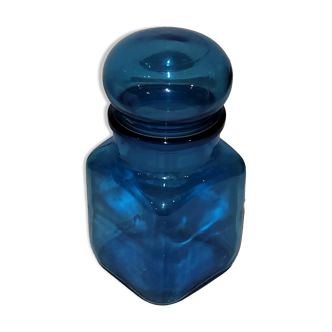 Blue glass jar