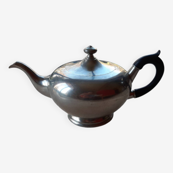 Teapot in fine pewter and black wood, MVSD hallmark