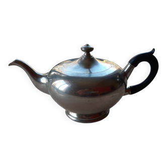 Teapot in fine pewter and black wood, MVSD hallmark