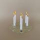 Vintage Mid Century Modern Muurla Glass 6 Place Round Candle Holder, M