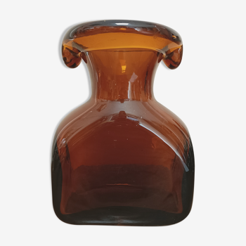 Amber glass vase