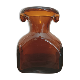 Amber glass vase