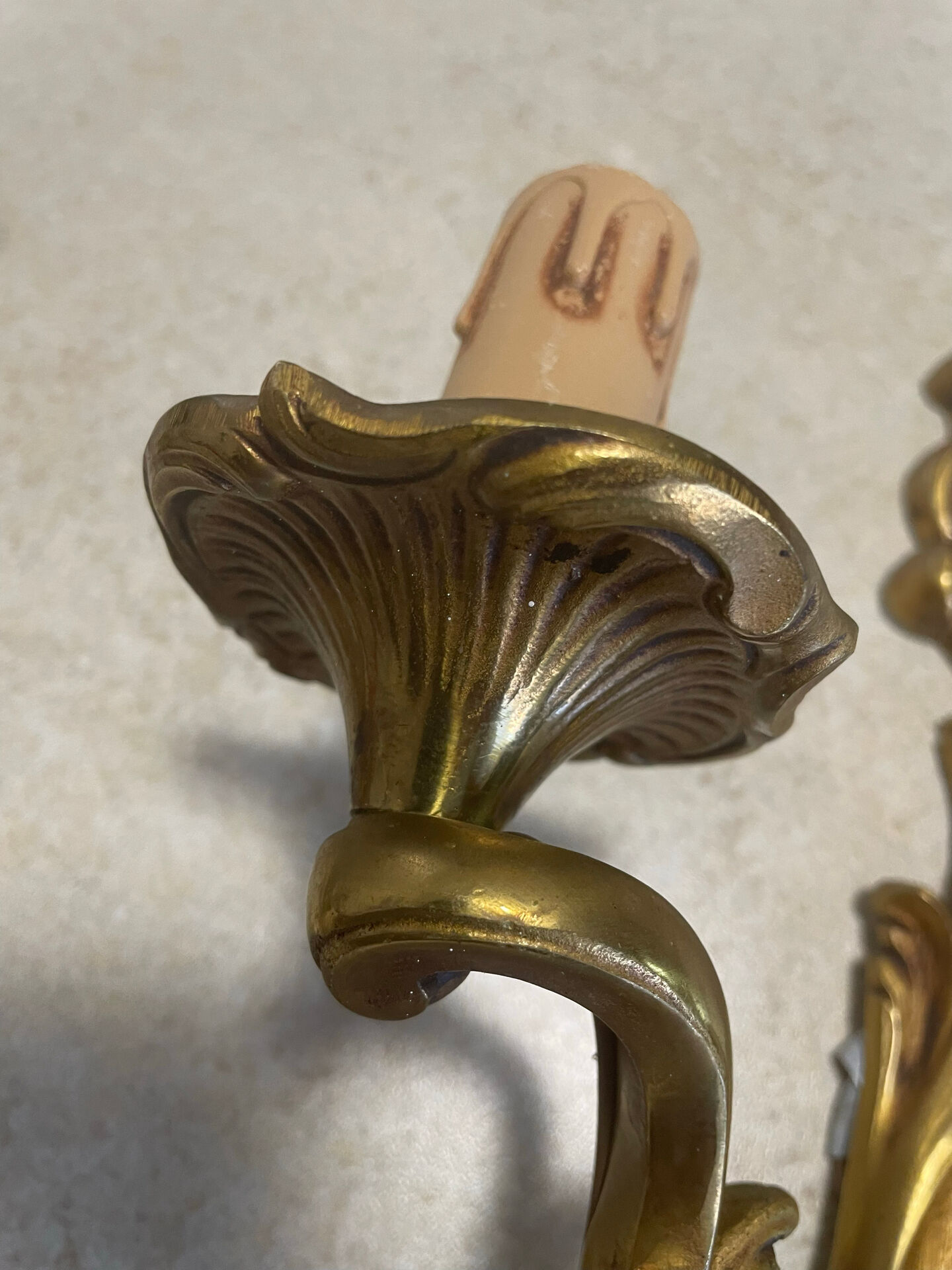 Set of 2 Louis XV bronze wall lights