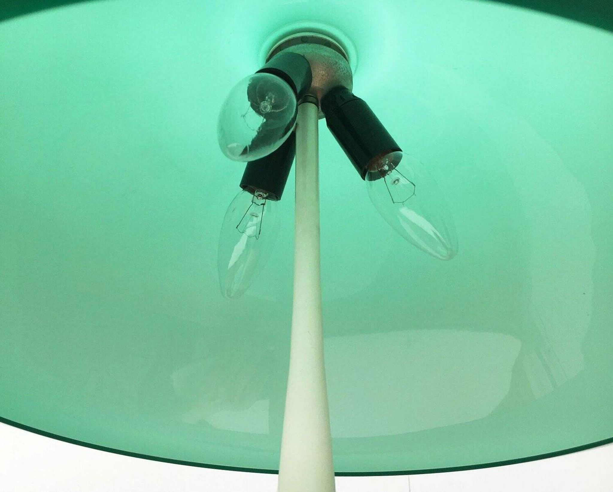 Mid-century green Italian table lamp Toledo by Luigi Massoni for Guzzini, 1960s.
