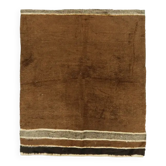 Tapis kilim en laine et coton turc vintage noué à la main, marron, 129x149.