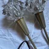 Set of 2 wall lamps type "glass" with switch on the cable via wall sockets