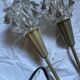 Set of 2 wall lamps type "glass" with switch on the cable via wall sockets