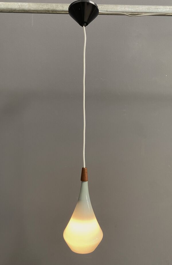 Suspension Holmegaard en verre gris années 1960