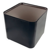 Cube de rangement DIME Marcello Siard Longato années 70 en plastique brun