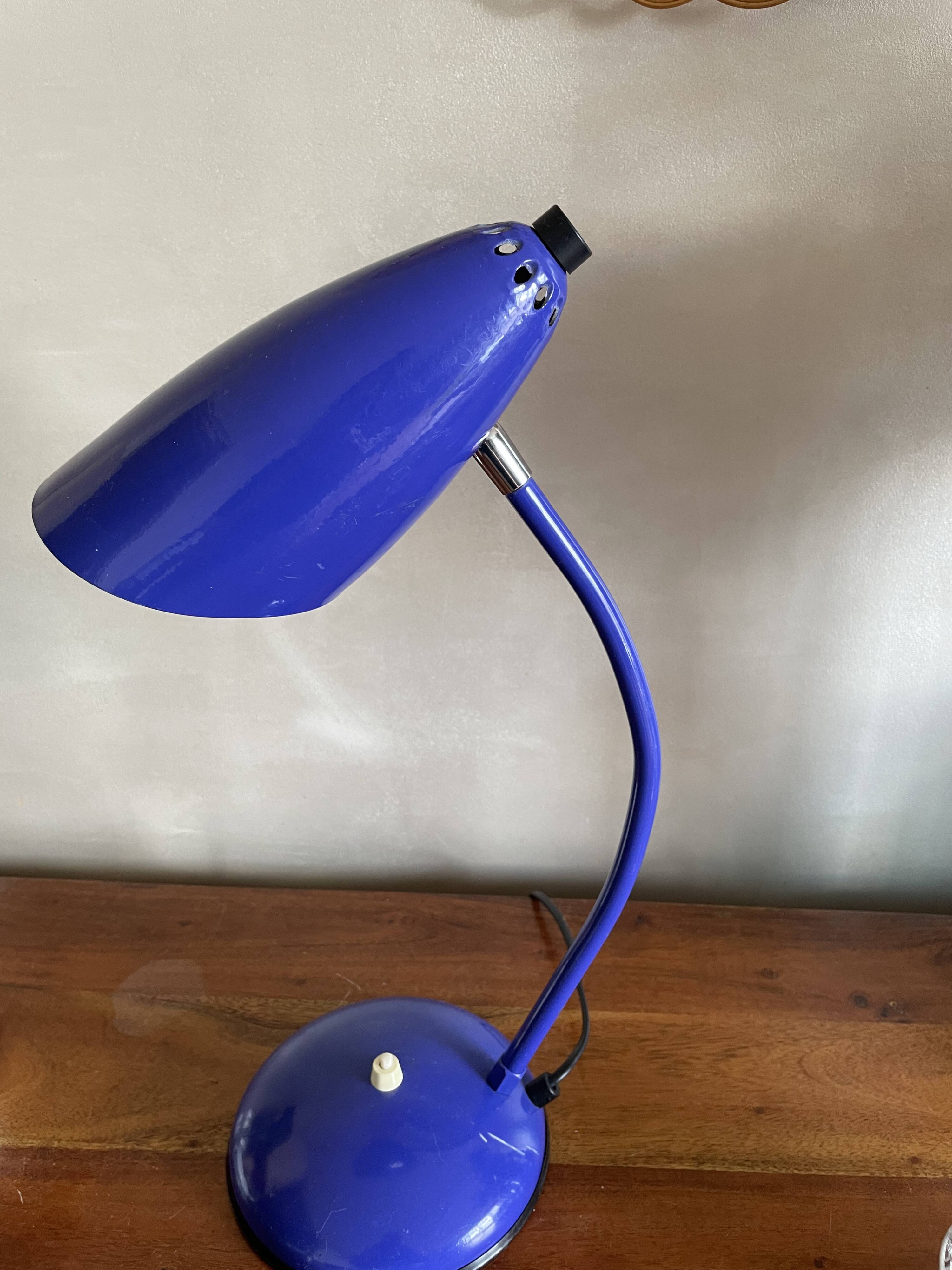 Vintage blue iron lamp