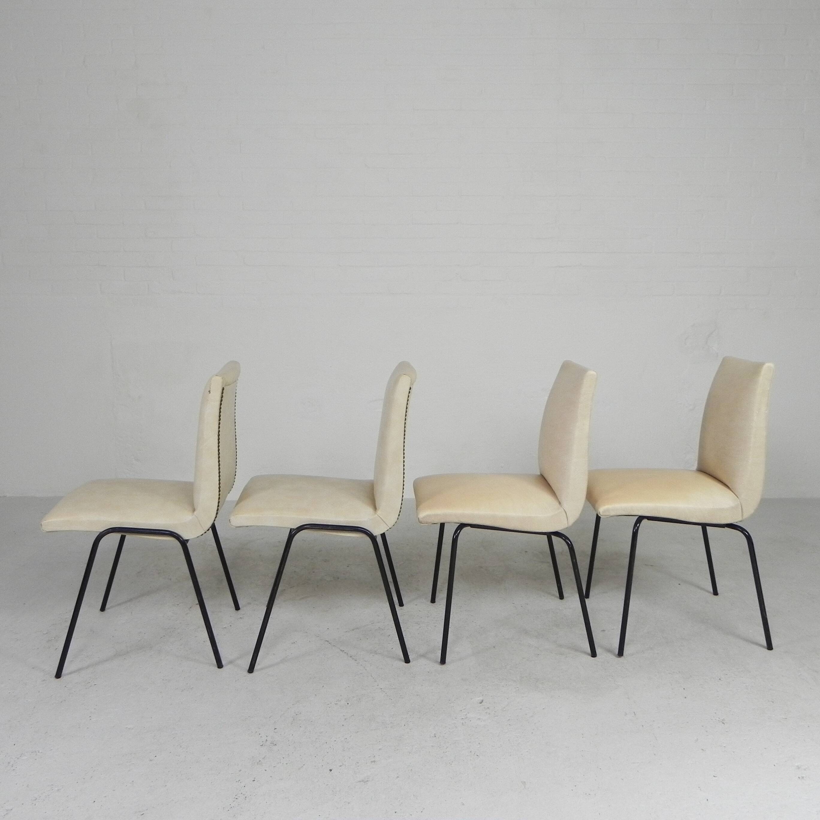 Set of 4 Meurop chairs by Pierre Guariche, 1950s
