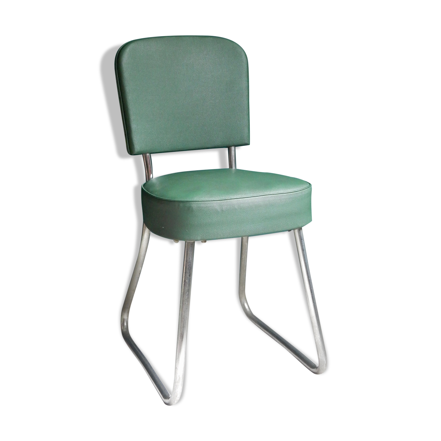 Office chair in green skaï