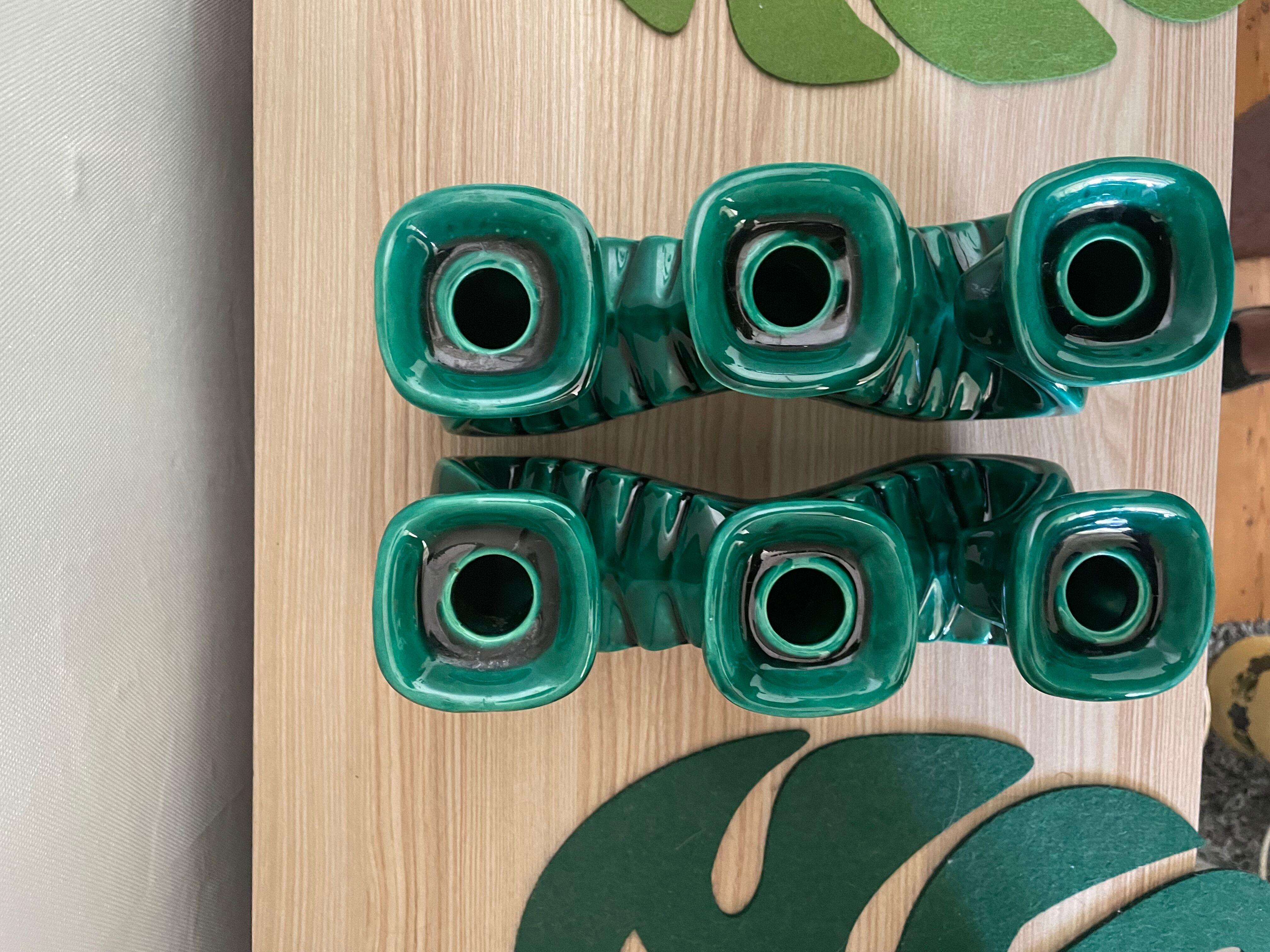 Pair of art deco candle holders