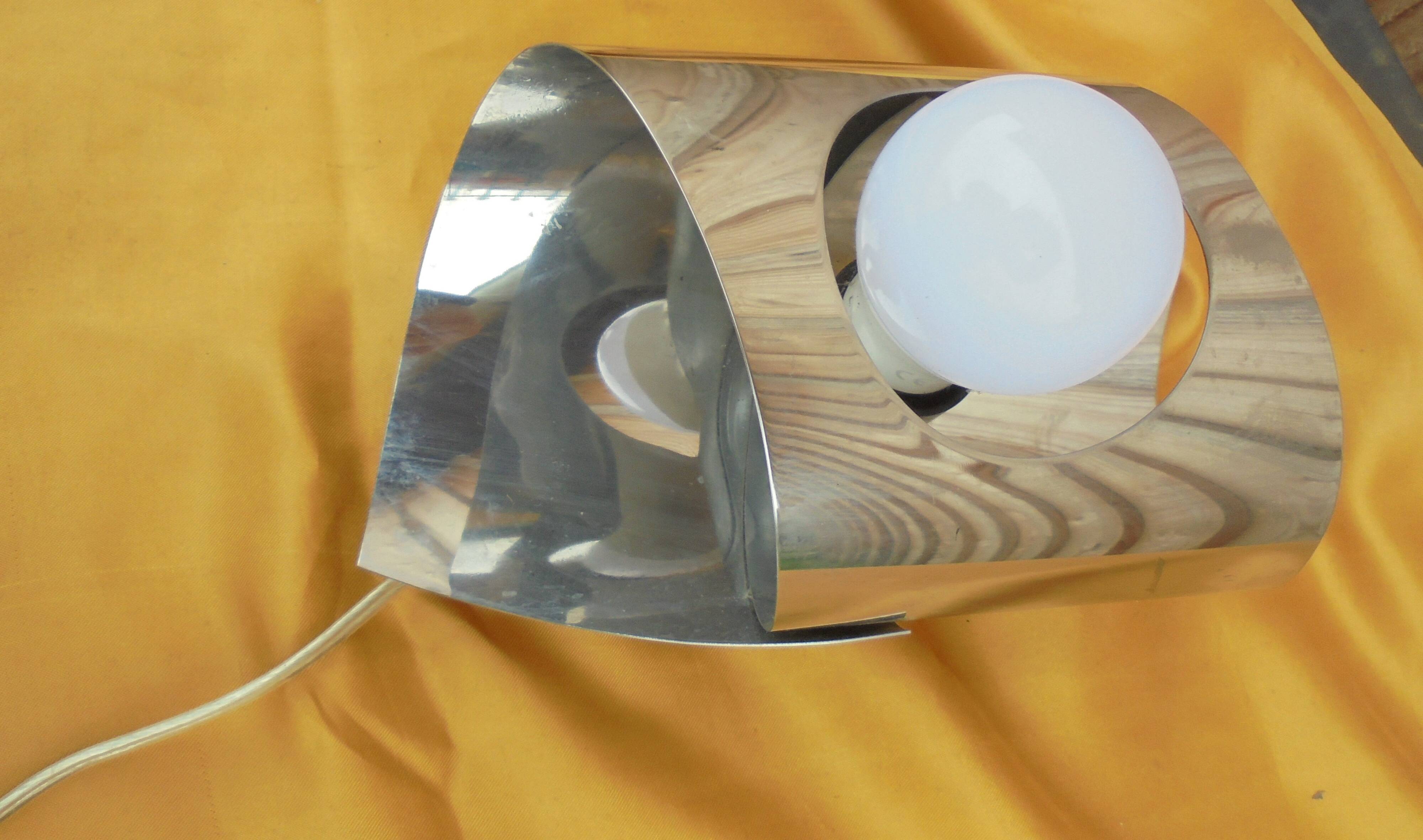 70's steel wall light