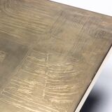 Table basse en laiton gravé par Christian Heckscher, Belgique, années 1970