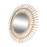 Rattan sunburst mirror, circa 1960, 72 cm in diameter