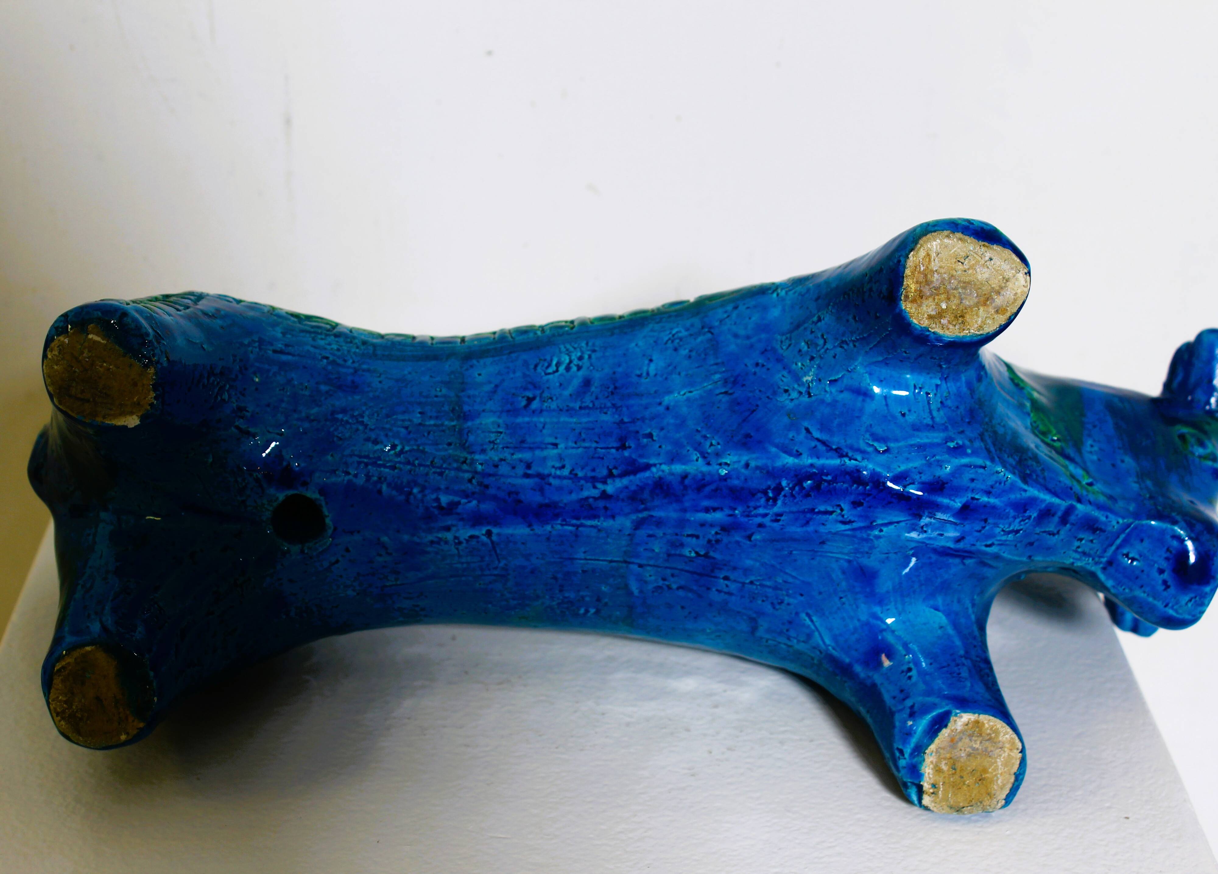 Aldo Londi Bitossi Rimini Taureau Bleu Italie, années 1960